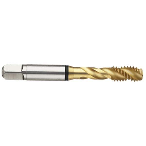 Guhring - 5-44 UNF 2 Flute 2B Modified Bottoming Spiral Flute Tap - High Speed Steel, TiN Finish, 2.205" OAL, Right Hand Flute, Right Hand Thread, H2/H3, Series 3935 - Exact Tool & Supply