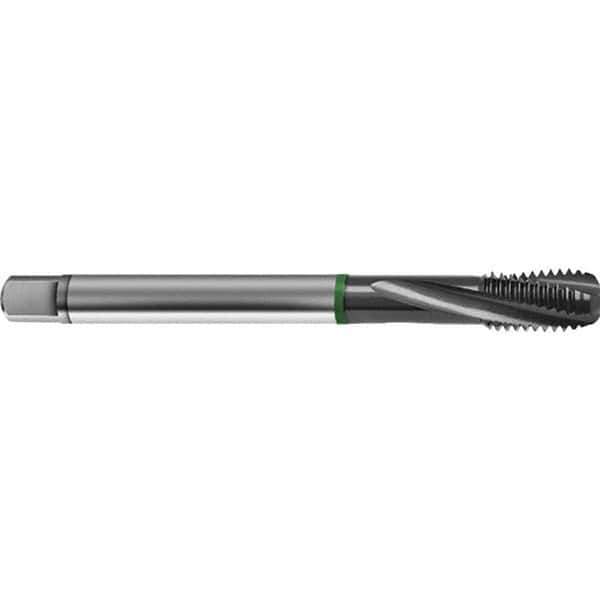 Guhring - M8x1.00 Metric 3 Flute 6H Bottoming Spiral Flute Tap - High Speed Steel, TiCN Finish, 90mm OAL, Right Hand Flute, Right Hand Thread, D4/D5, Series 4156 - Exact Tool & Supply