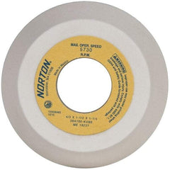 Norton - 4" Diam, 1-1/4" Hole Size, 1-1/2" Overall Thickness, 100 Grit, Type 11 Tool & Cutter Grinding Wheel - Fine Grade, Aluminum Oxide, K Hardness, Vitrified Bond, 5,730 RPM - Exact Tool & Supply