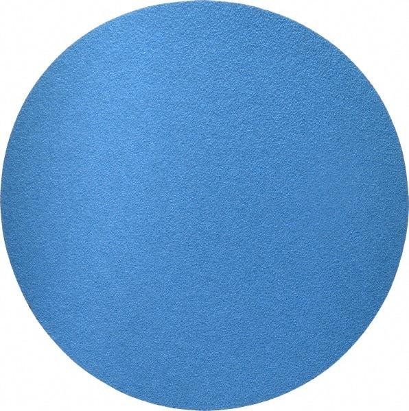 Norton - 12" Diam, 50 Grit Zirconia Alumina Adhesive PSA Disc - Coarse Grade, Blue, Y Weighted Backing, Flexible - Exact Tool & Supply