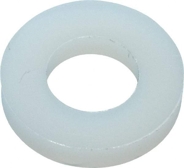 Made in USA - 1/4" Screw, Grade 6/6 Nylon Standard Flat Washer - 6.53mm ID x 1" OD, 2.36mm Thick - Exact Tool & Supply