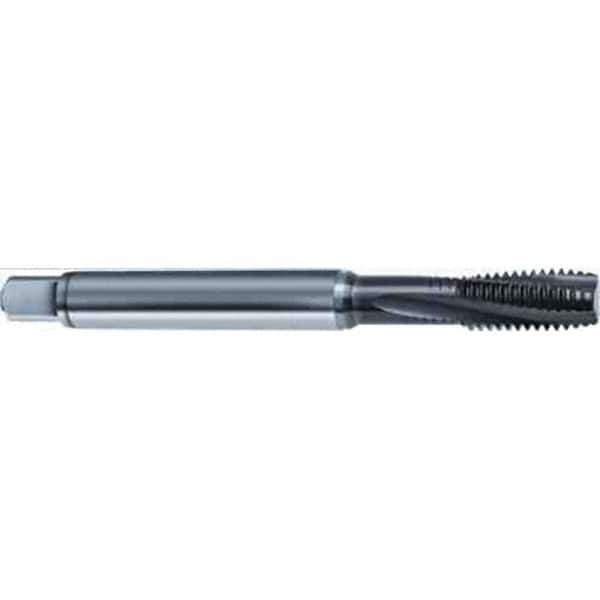 Guhring - M12x1.75 Metric 4 Flute 6HX Modified Bottoming Spiral Flute Tap - High Speed Steel, TiAlN Finish, 110mm OAL, Right Hand Flute, Right Hand Thread, D6/D7, Series 2920 - Exact Tool & Supply