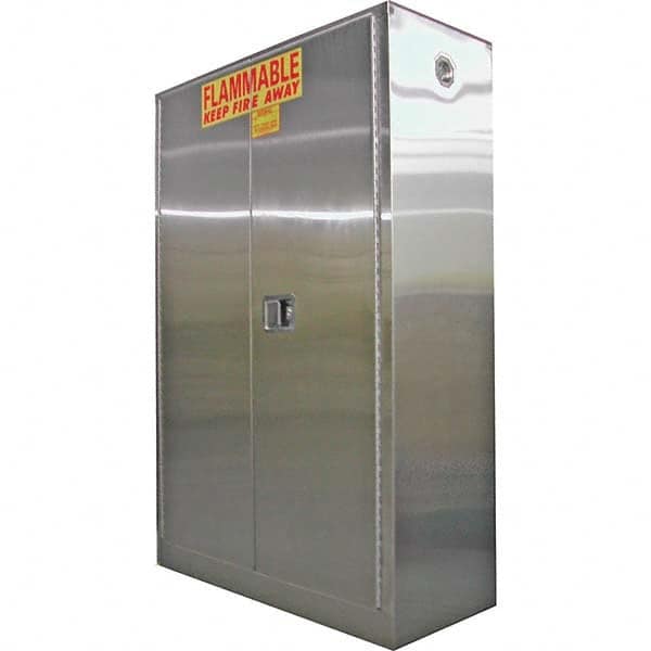 Securall Cabinets - Safety Cabinets Hazardous Chemical Type: Flammable and Combustible Liquids Color: Silver - Exact Tool & Supply