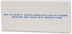 Norton - 4" Long x 1-3/4" Diam x 3/8" Thick, Novaculite Sharpening Stone - Round Edge Slip, Extra Fine Grade - Exact Tool & Supply