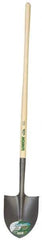 UnionTools - 11-1/2" High x 7-3/8" Wide Round Steel Shovel - 48" Long Wood Straight Handle, Front Turned - Exact Tool & Supply
