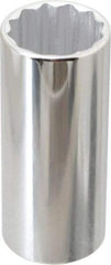 Proto - 1/2" Drive, Deep Hand Socket - 12 Points, 3-1/4" OAL, Chrome Finish - Exact Tool & Supply