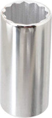 Proto - 1/4" Drive, Deep Hand Socket - 6 Points, 3-1/4" OAL, Chrome Finish - Exact Tool & Supply
