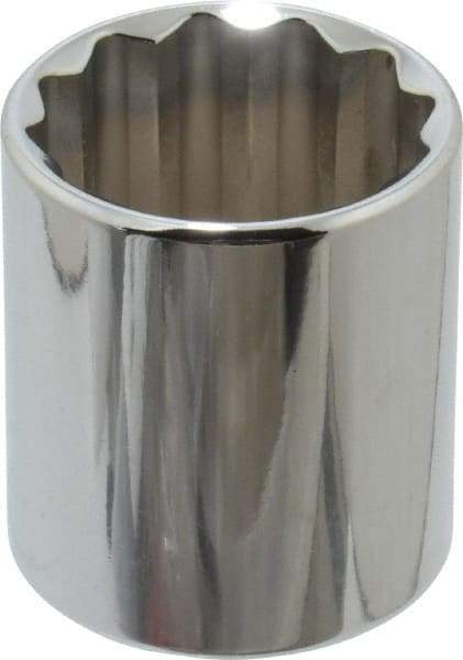 Proto - 1/2" Drive, Standard Hand Socket - 12 Points, 1-25/32" OAL, Alloy Steel, Chrome Finish - Exact Tool & Supply
