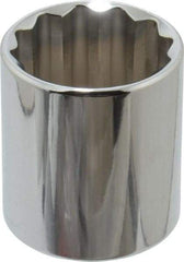 Proto - 1/2" Drive, Standard Hand Socket - 12 Points, 1-25/32" OAL, Alloy Steel, Chrome Finish - Exact Tool & Supply