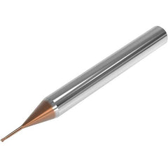 Seco - 0.8mm, 2 Flute, Single End, Solid Carbide, 0.1mm Corner Radius End Mill - 40mm OAL, 28° Helix, Right Hand Flute, 0.6mm LOC, Right Hand Cut, 7mm Extended Reach - Exact Tool & Supply