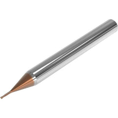 Seco - 0.8mm, 2 Flute, Single End, Solid Carbide, 0.1mm Corner Radius End Mill - 40mm OAL, 28° Helix, Right Hand Flute, 0.6mm LOC, Right Hand Cut, 4mm Extended Reach - Exact Tool & Supply