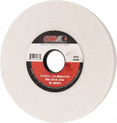 Camel Grinding Wheels - 7" Diam x 1-1/4" Hole x 3/4" Thick, J Hardness, 46 Grit Surface Grinding Wheel - Aluminum Oxide, Type 5, Coarse Grade, 3,760 Max RPM, Vitrified Bond, One-Side Recess - Exact Tool & Supply