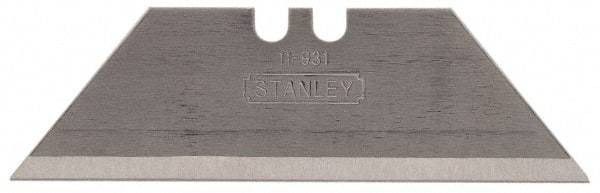 Stanley - 100 Piece Carbon Steel Utility Knife Blade - 2-7/16" OAL, 0.035" Blade Thickness - Exact Tool & Supply