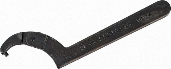 Proto - 2" to 4-3/4" Capacity, Black Oxide Finish, Adjustable Pin Spanner Wrench - 11-3/8" OAL, 1/4" Hook Pin Height - Exact Tool & Supply