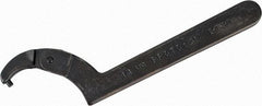 Proto - 2" to 4-3/4" Capacity, Black Oxide Finish, Adjustable Pin Spanner Wrench - 11-3/8" OAL, 1/4" Hook Pin Height - Exact Tool & Supply