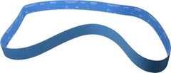 Norton - 2" Wide x 72" OAL, 80 Grit, Zirconia Alumina Abrasive Belt - Zirconia Alumina, Medium, Coated, X Weighted Cloth Backing, Series R823 - Exact Tool & Supply