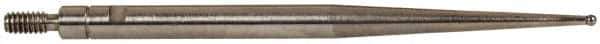 INTERAPID - 0.031" Ball Diam, Carbide, Ball Test Indicator Contact Point - 1-3/8" Contact Point Length, Use with Brown & Sharpe Interapid 312 Dial Test Indicators (Except 74.111965 & 74.111958) - Exact Tool & Supply
