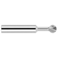 Undercutting End Mills - 0.1875″ (3/16″) Cutter Diameter × 0.2500″ (1/4″) Neck Length × 300° Carbide Undercutting End Mill, 4 Flutes - Exact Tool & Supply