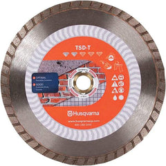Husqvarna - 7" Diam, 5/8 & 7/8" Arbor Hole Diam, Continuous Edge Tooth Wet & Dry Cut Saw Blade - Diamond-Tipped, Fast Cutting & Smooth Action, Standard Round Arbor - Exact Tool & Supply