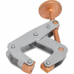 Kant Twist - 700 Lb, 2-1/2" Max Opening, 1-3/4" Open Throat Depth, 1-13/16" Closed Throat Depth, Cantilever Clamp - Copper Plated Steel Jaw, Round Handle, 7/8" Max Width - Exact Tool & Supply