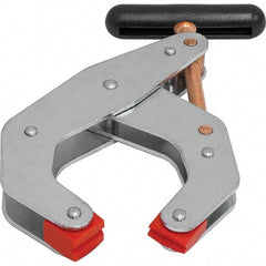 Kant Twist - 1,275 Lb, 4-1/2" Max Opening, 2-1/4" Open Throat Depth, 3-13/16" Closed Throat Depth, Cantilever Clamp - Polyurethane Jaw, T-Handle, 1-1/8" Max Width - Exact Tool & Supply