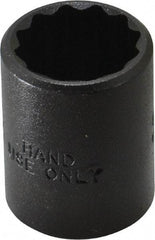 Proto - 5/8", 3/8" Drive, Standard Hand Socket - 12 Points, 1-1/8" OAL, Alloy Steel, Black Finish - Exact Tool & Supply