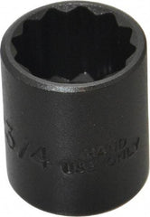 Proto - 3/4", 3/8" Drive, Standard Hand Socket - 12 Points, 1-3/16" OAL, Alloy Steel, Black Finish - Exact Tool & Supply