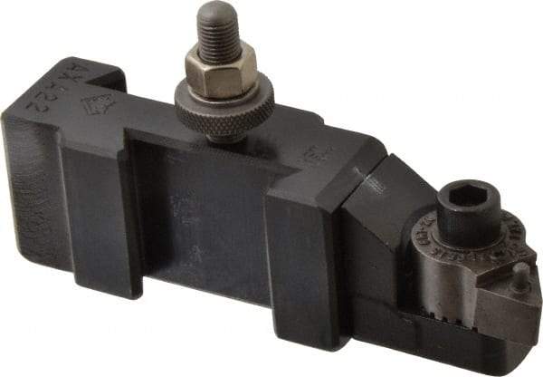 Aloris - Series AXA, #22 Turning & Boring Tool Post Holder for Carbide Triangular Inserts - 12" & Under Lathe Swing, 1-1/2" OAH, 1-1/8" Centerline Height - Exact Tool & Supply