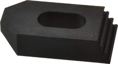 Jergens - 1/2" Stud, Low Carbon Steel, Plain Strap Clamp - 1/2" Travel, 2-1/2" OAL x 1-1/4" Wide x 5/8" High, Black Oxide Finish, Tapered Nose - Exact Tool & Supply