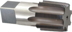 Reiff & Nestor - 1-1/2 - 11-1/2 NPT Thread, 7 Flute Standard Pipe Tap - 4-1/4" OAL, 1-3/4" Thread Length, 1-1/2" Shank Diam, Blue Diamond Finish, High Speed Steel - Exact Tool & Supply