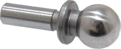 Jergens - 1/4" Ball Diam, 1/8" Shank Diam, Steel Inspection Tooling Ball - Slip-Fit Shank, 9/16" Ball Center to Shank Bottom, 0.2" Ball Center to Shoulder Bottom, with Shoulder - Exact Tool & Supply