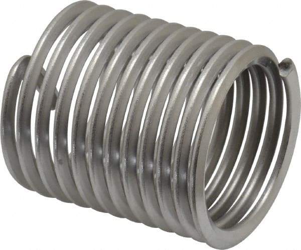 Heli-Coil - 1-1/2 - 6 UNC, 2-1/4" OAL, Free Running Helical Insert - 11-1/2 Free Coils, Tanged, 304 Stainless Steel, Bright Finish, 1-1/2D Insert Length - Exact Tool & Supply