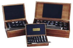 Dumont Minute Man - 53 Piece, 1/8 to 3/4" Keyway Width, Style B, C, D & E Keyway Broach Set - Bright Finish High Speed Steel Broach, Collared Plain Bushing, 1/2 to 3" Bushing Diam - Exact Tool & Supply