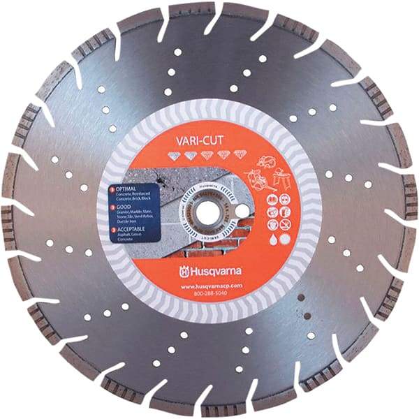 Husqvarna - 7" Diam, 5/8 & 7/8" Arbor Hole Diam, Continuous Edge Tooth Wet & Dry Cut Saw Blade - Diamond-Tipped, Fast Cutting Action, Standard Round Arbor - Exact Tool & Supply