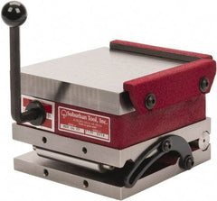 Suburban Tool - 6" Long x 6" Wide x 4-1/4" High, Fine Pole, Steel Sine Plate & Magnetic Chuck Combo - 0.0002" Tolerance, Square to 0.0002", (2) Rails & Handle - Exact Tool & Supply