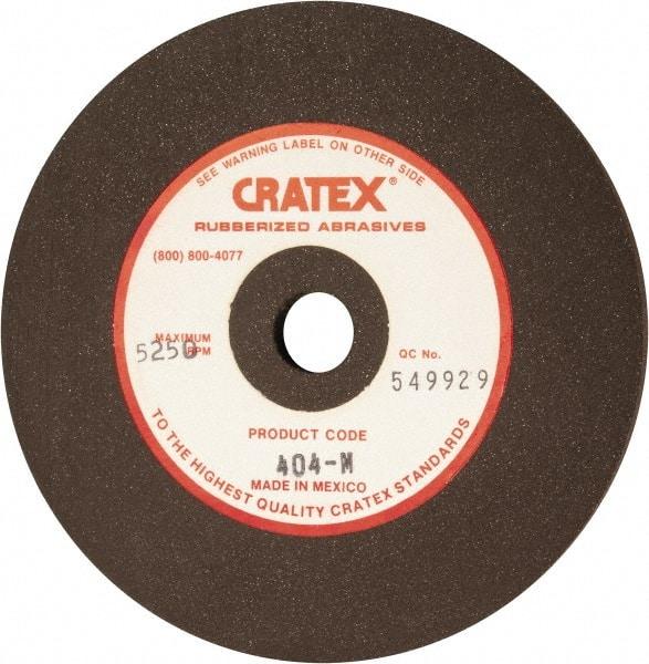Cratex - 4" Diam x 1/2" Hole x 1/4" Thick, Surface Grinding Wheel - Silicon Carbide, Medium Grade, 5,250 Max RPM, Rubber Bond, No Recess - Exact Tool & Supply