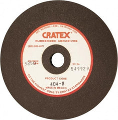 Cratex - 4" Diam x 1/2" Hole x 1/4" Thick, Surface Grinding Wheel - Silicon Carbide, Medium Grade, 5,250 Max RPM, Rubber Bond, No Recess - Exact Tool & Supply