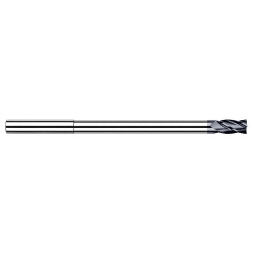 ‎Miniature End Mills - Long Reach, Stub Flute - 0.3750″ (3/8″) Cutter Diameter × 0.5630″ Length of Cut × 4.3120″ (4-5/16″) Reach Carbide Square End Mill, 4 Flutes, AlTiN Coated - Exact Tool & Supply