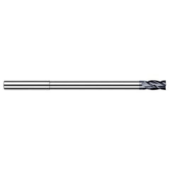‎Miniature End Mills - Long Reach, Stub Flute - 0.3750″ (3/8″) Cutter Diameter × 0.5630″ Length of Cut × 4.3120″ (4-5/16″) Reach Carbide Square End Mill, 4 Flutes, AlTiN Coated - Exact Tool & Supply