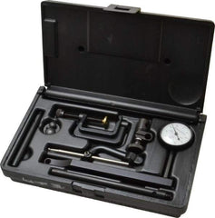 TESA Brown & Sharpe - 8 Piece, 0" to 0.2" Measuring Range, 1-1/2" Dial Diam, 0-100 Dial Reading, White Dial Test Indicator Kit - 11/32" Contact Point Length, 0.001" Dial Graduation - Exact Tool & Supply