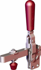 De-Sta-Co - 375 Lb Holding Capacity, Vertical Handle, Manual Hold Down Toggle Clamp - 57° Handle Movement, 99° Bar Opening, U-Bar, Straight Base, Carbon Steel - Exact Tool & Supply
