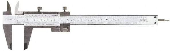Fowler - 0 to 8" Stainless Steel Vernier Caliper - 0.02mm Graduation, 1.9" Jaw Depth, 0.0015" Accuracy, Includes Depth, Inside Diameter, Outside Diameter, Step - Exact Tool & Supply