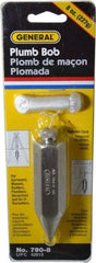 General - 4 Inch Long, 7/8 Inch Diameter Steel Plumb Bob - 8 Ounce - Exact Tool & Supply