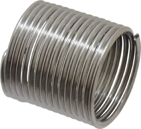 Recoil - 3/4-16 UNF, 1-1/8" OAL, Free Running Helical Insert - 15-1/8 Free Coils, Tanged, Stainless Steel, 1-1/2D Insert Length - Exact Tool & Supply