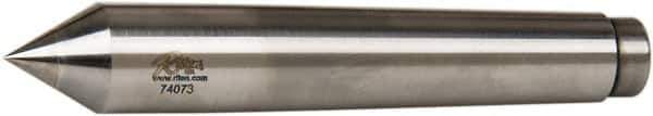 Riten - 0.72" Head Diam, Carbide-Tipped Steel Standard Point Solid Dead Center - B&S 7 Brown & Sharpe Taper, 0.72" Point Diam, 1-1/8" Point Length, 4-3/8" OAL - Exact Tool & Supply