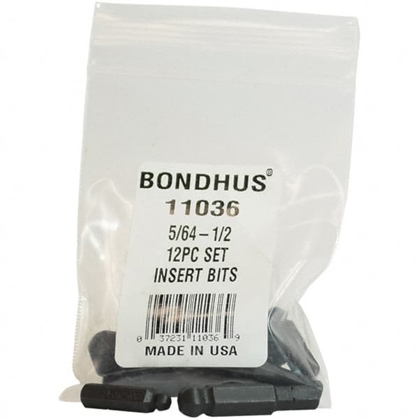 Bondhus - Screwdriver Bit Sets Type: Insert Bit Set Drive Size: 1/4 (Inch) - Exact Tool & Supply