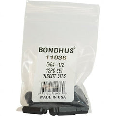 Bondhus - Screwdriver Bit Sets Type: Insert Bit Set Drive Size: 1/4 (Inch) - Exact Tool & Supply