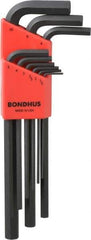 Bondhus - 9 Piece L-Key Hex Key Set - Hex Range 1.5 to 10mm, Protanium - Exact Tool & Supply