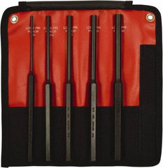 Mayhew - 5 Piece, 1/8 to 3/8", Pin Punch Set - Hex Shank, Steel, Comes in Kit Bag - Exact Tool & Supply