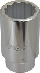 Proto - 1-7/16", 1/2" Drive, Deep Hand Socket - 12 Points, 3-1/2" OAL, Chrome Finish - Exact Tool & Supply